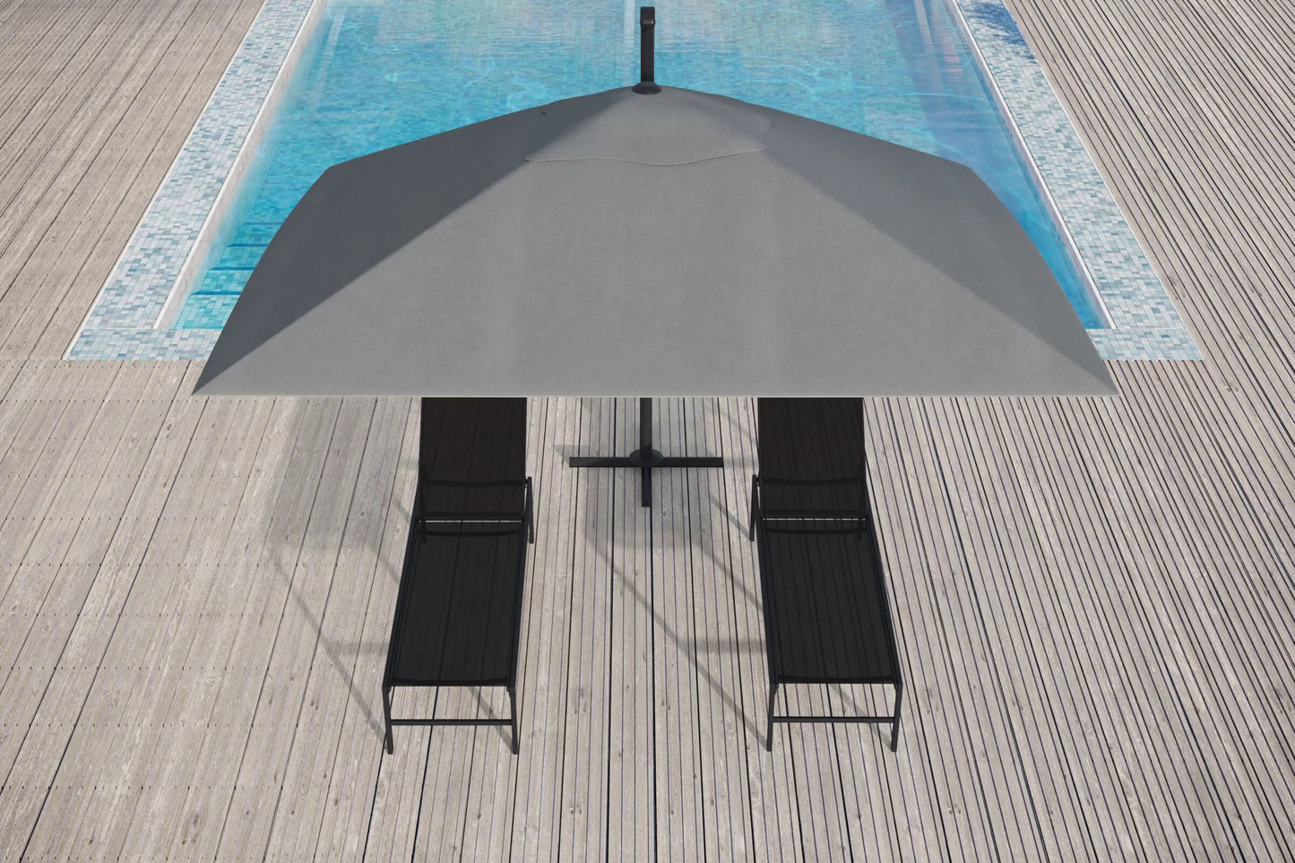 OUTFLEXX Ampelschirm, anthrazit/grau, Alu/Polyester, 350x350cm, inkl. Plattenständer