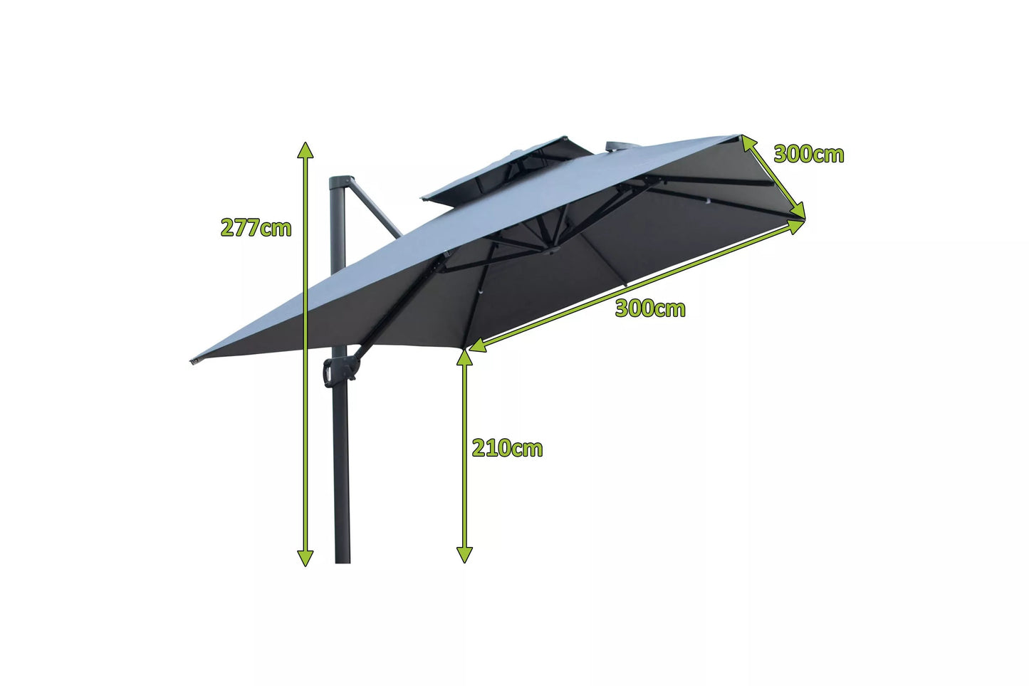 OUTFLEXX Ampelschirm, anthrazit, Aluminium/Polyester, 300x300cm, quadratisch