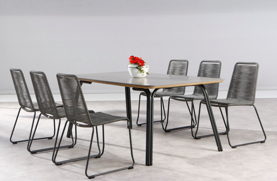 Best Symi Dining Tisch Metall anthrazit/betongrau 180x100 cm