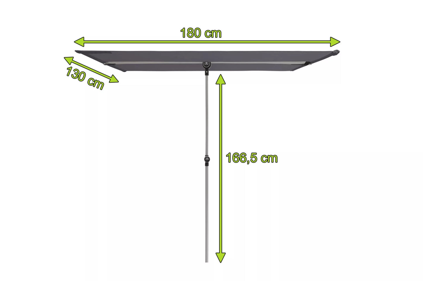 DOPPLER Active Balkonblende, anthrazit, Alu/Polyester, 180x130 cm, höhenverstellbar, drehbar
