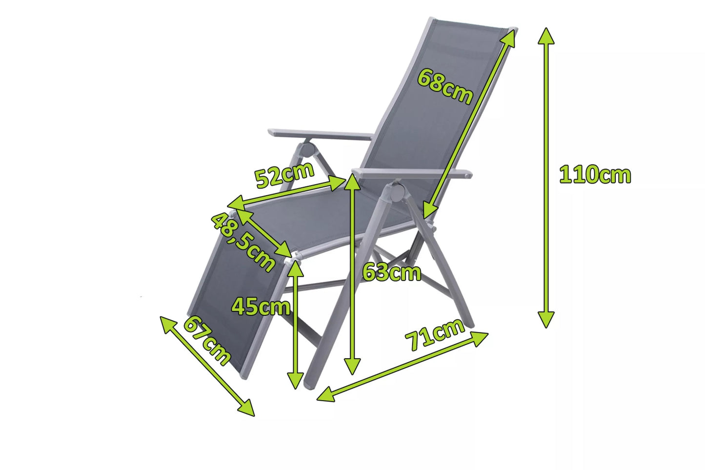 OUTFLEXX Relaxsessel, Alu/Textilene, 67x71x45cm