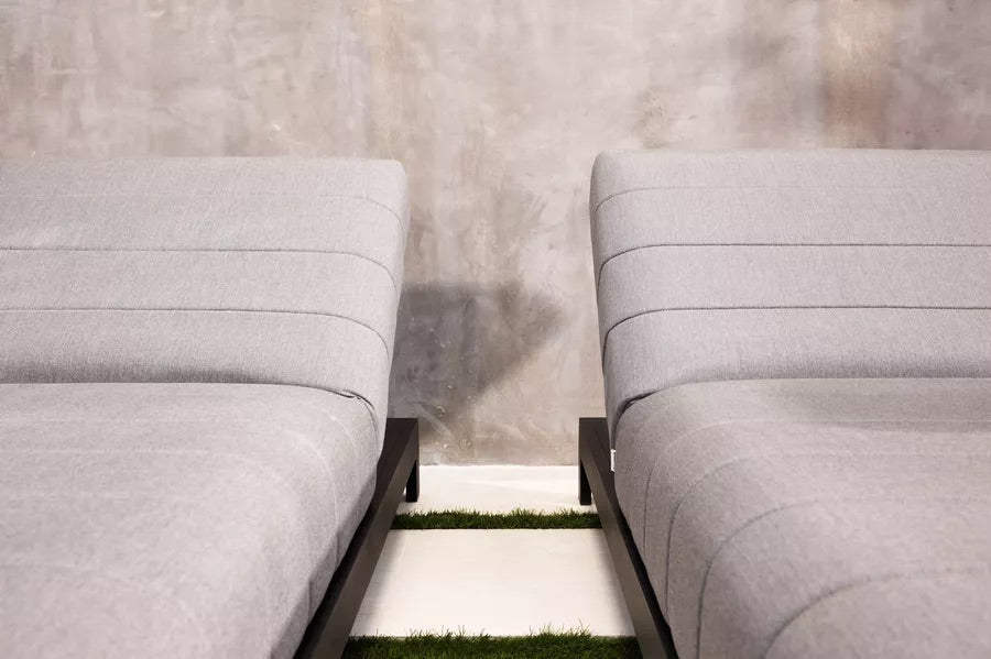 OUTFLEXX Bite Loungeliege, flanelle, Alu/Sunbrella, 203 x 90 x 38 cm, 4-fach verstellbar