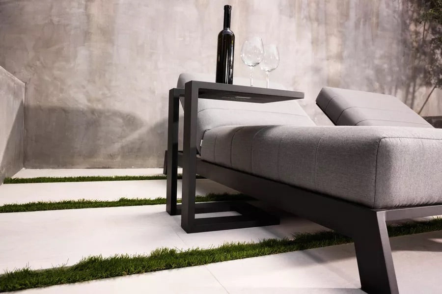 OUTFLEXX Bite Loungeliege, flanelle, Alu/Sunbrella, 203 x 90 x 38 cm, 4-fach verstellbar