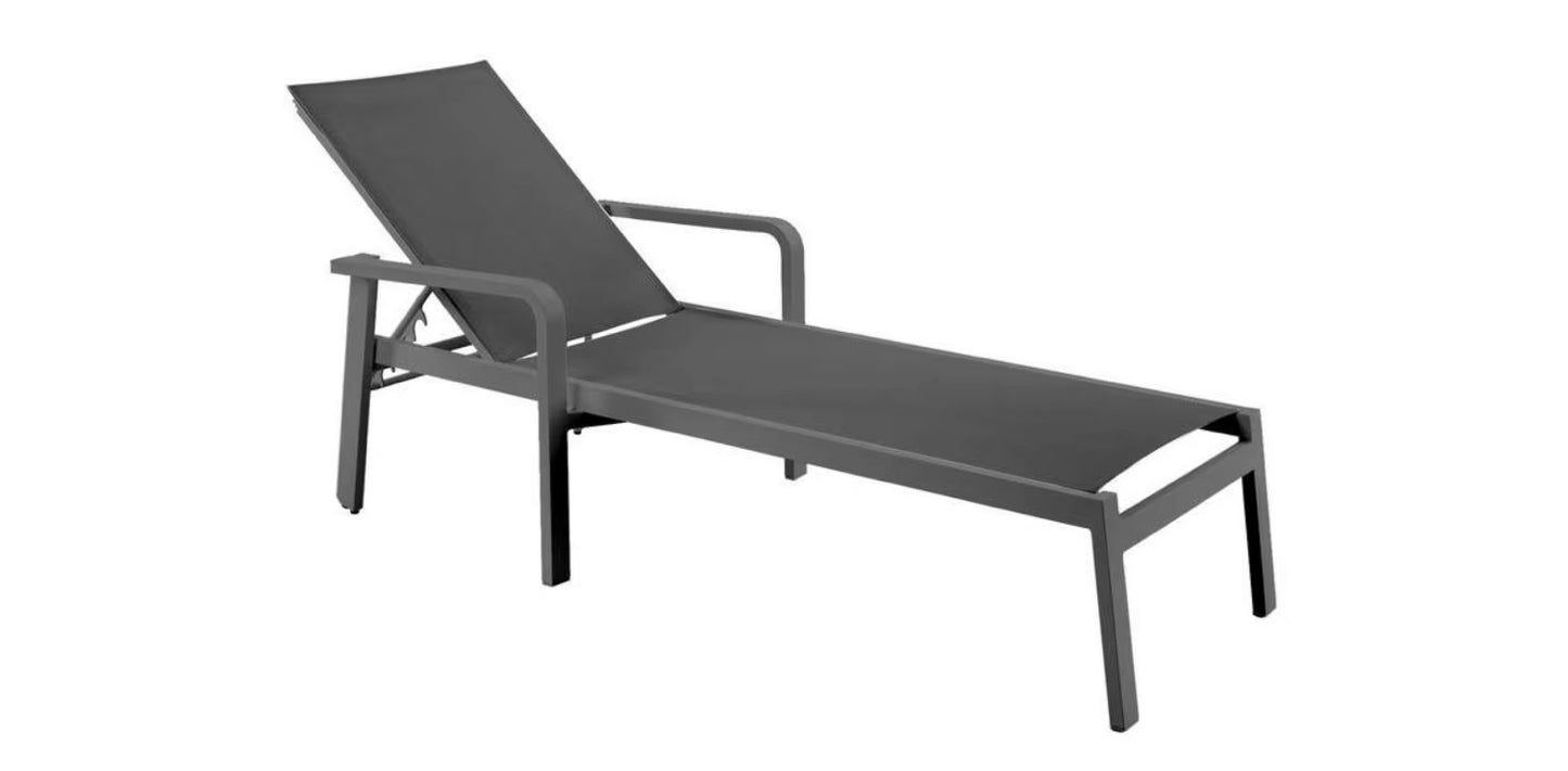 Best Cleveland Liege mit Armlehnen Anthrazit Sonnenliege Garten