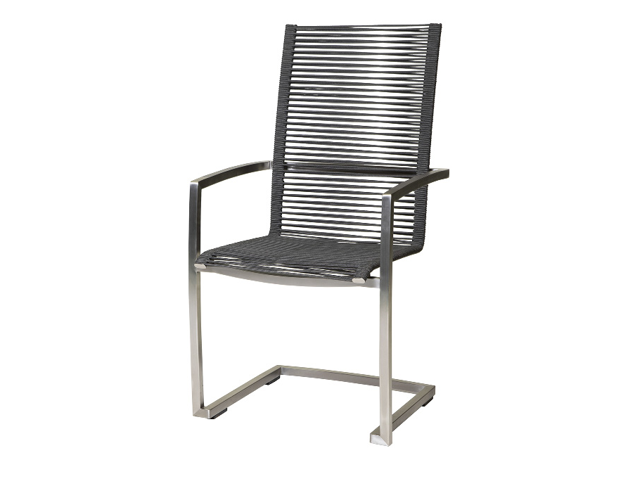 2er Set Diamond Garden Atlanta Swingstuhl mit hoher Rückenlehne Grau/Aluminium