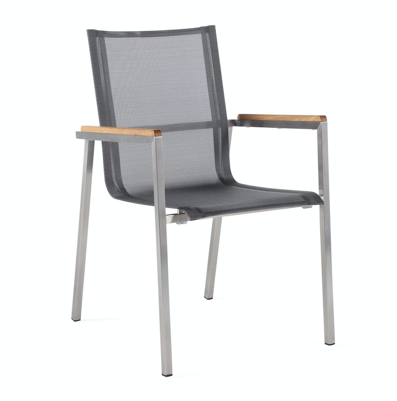 2er Set Niehoff Noove Stuhl Edelstahl/Batyline silbergrau