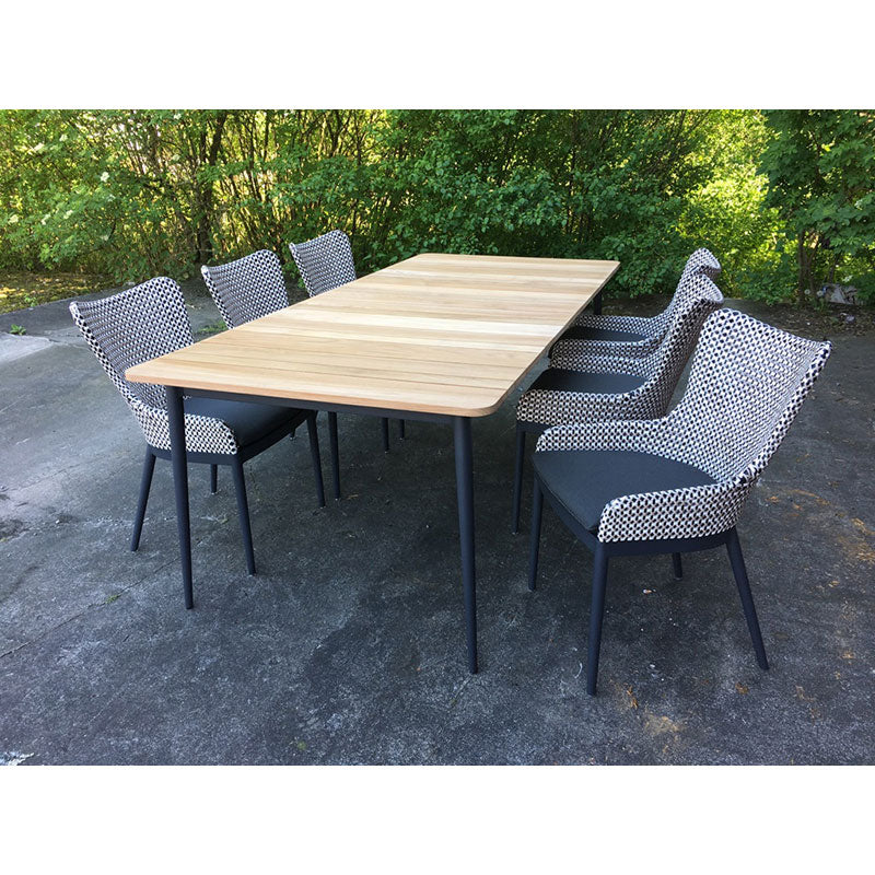 Niehoff Luna Gartentisch Aluminium/Teak Anthrazit/Teak 160x95cm