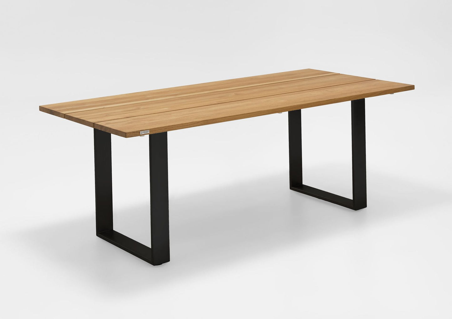 Tisch Noah Profilkufe anthrazit 200 x 95 cm Teak geölt