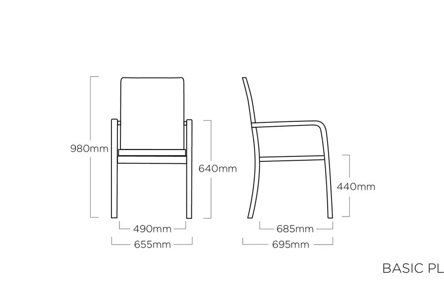 KETTLER BasicPlus Stapelsessel, silber/anthrazit, Alu/Textilene, 0301205-0000