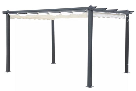 OUTFLEXX Pergola, anthrazit/creme, Aluminium, pulverbeschichtet, 400 x 300 x 225 cm