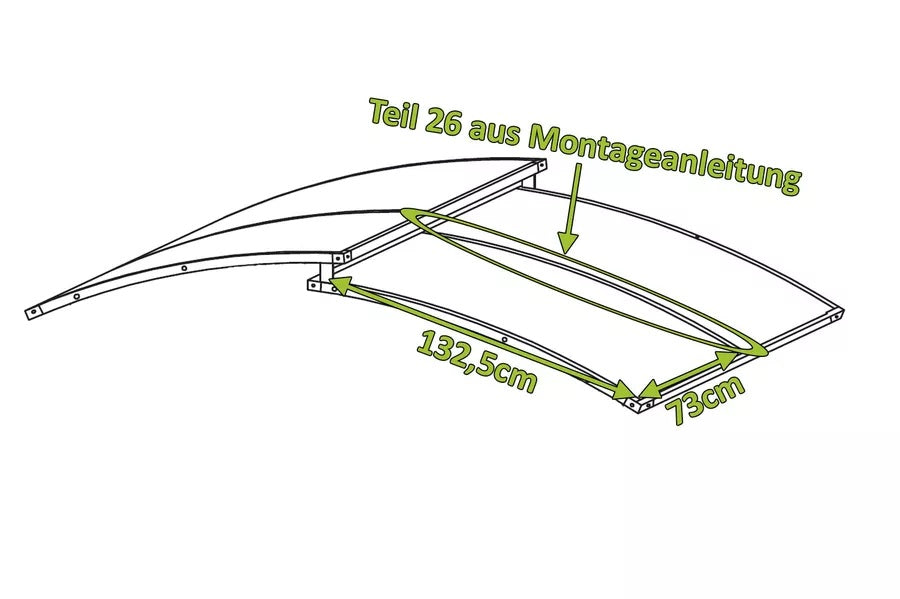 OUTFLEXX Ersatzdachplatten für Grillpavillon 150x245cm, grau, Polycarbonat