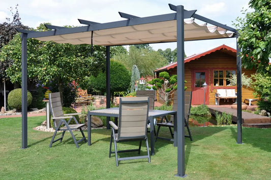 LECO Pergola, Aluminium / Textil, 400x300x225cm