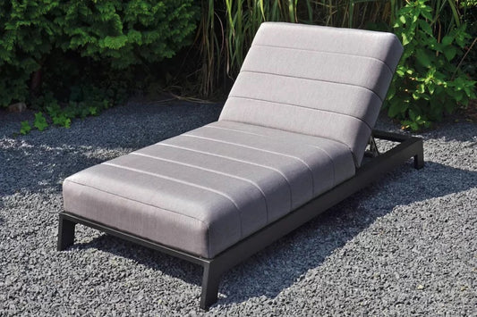 OUTFLEXX Bite Loungeliege, flanelle, Alu/Sunbrella, 203 x 90 x 38 cm, 4-fach verstellbar