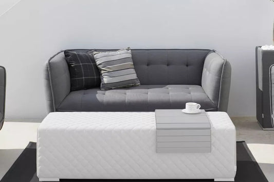 OUTFLEXX Cozy 2-Sitzer Sofa, flanelle, Alu/Sunbrella, 181 x 87 x 76 cm