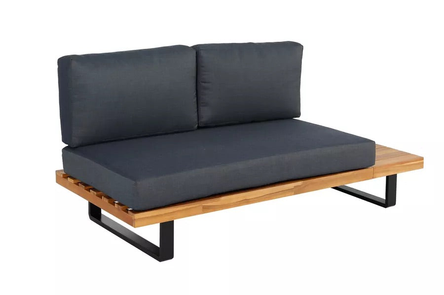 OUTFLEXX Ecklounge, anthrazit, Akazie, 5 Personen, inkl. Polster und Kaffeetisch 77 x 77 cm