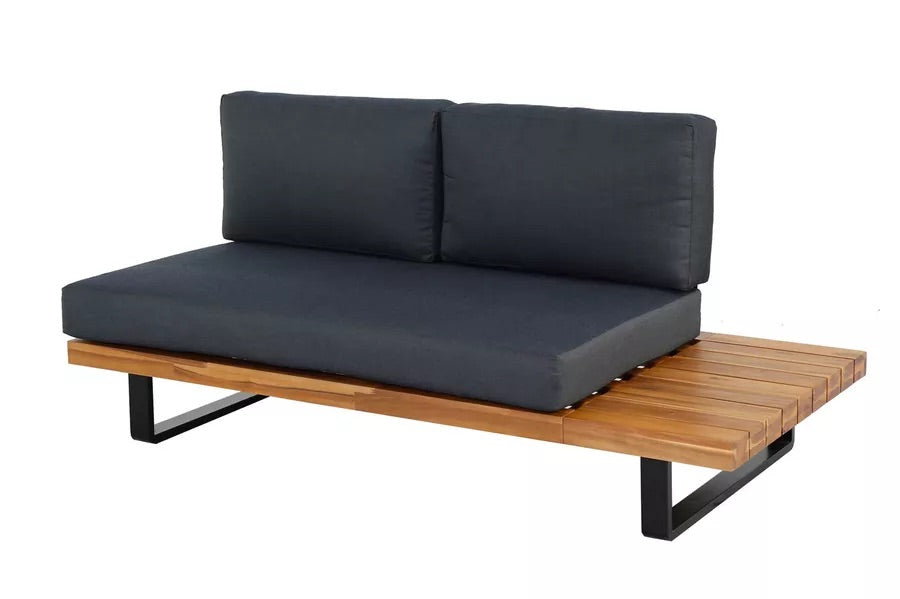 OUTFLEXX Ecklounge, anthrazit, Akazie, 5 Personen, inkl. Polster und Kaffeetisch 77 x 77 cm