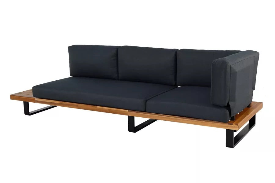 OUTFLEXX Ecklounge, anthrazit, Akazie, 5 Personen, inkl. Polster und Kaffeetisch 77 x 77 cm