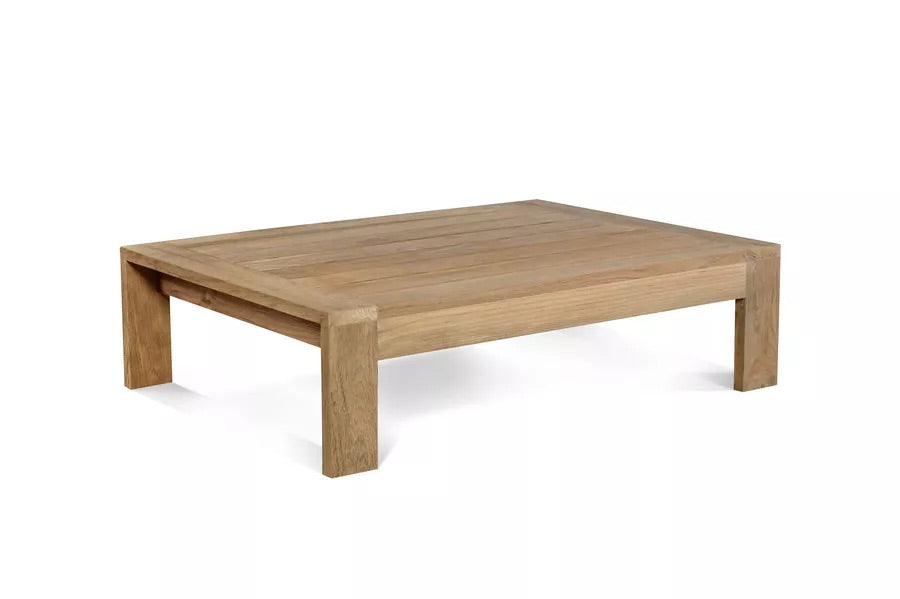 OUTFLEXX Castello Kaffeetisch, natur, recycled FSC-Teak, 110 x 82,5 cm, rustikal gebürstet