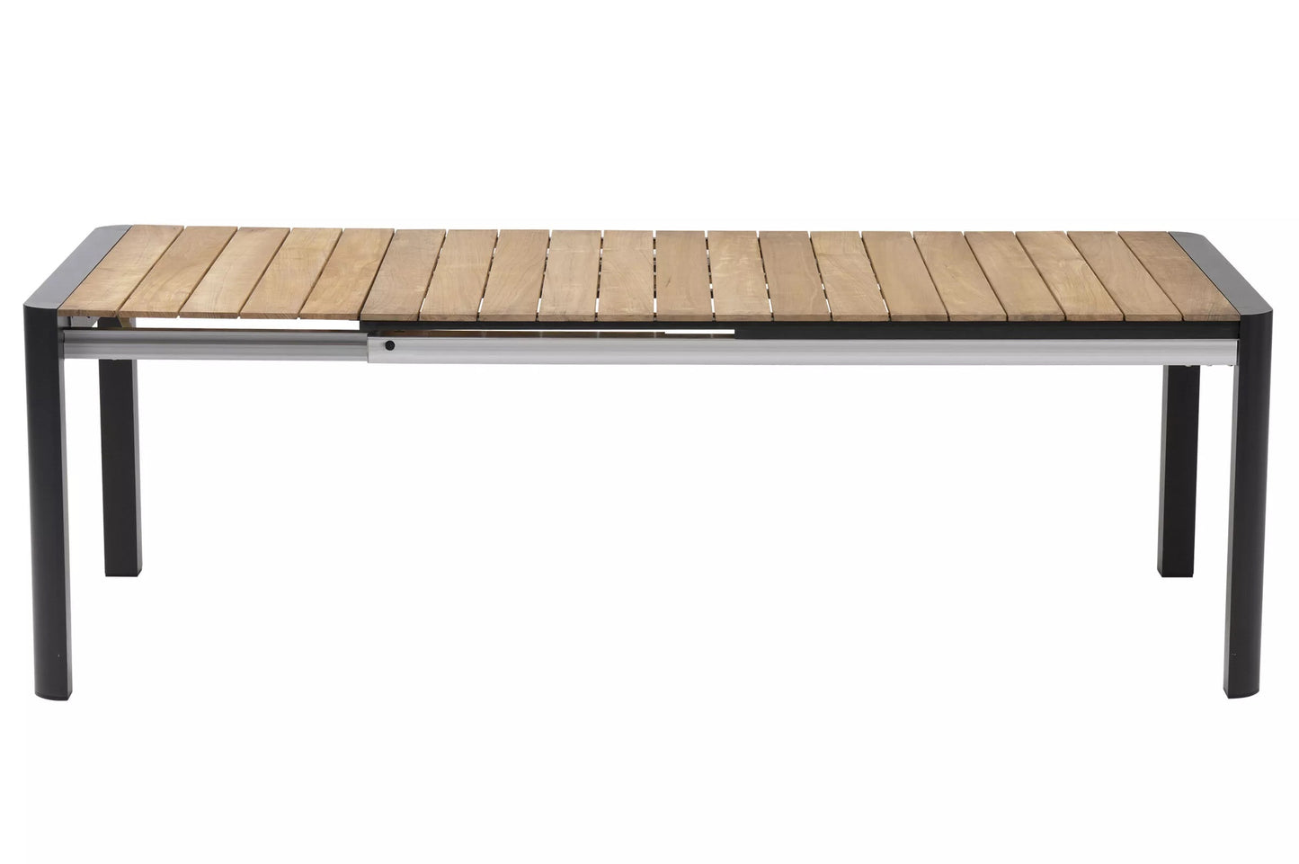 OUTFLEXX Ausziehtisch, anthrazit matt/natur, Alu/Teak, 180/235x100 cm, ausziehbar