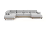 Kopenhagen U-Sofa Links, 351 x 52 x 85 cm, leinengrau