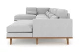 Kopenhagen U-Sofa Links, 351 x 52 x 85 cm, leinengrau