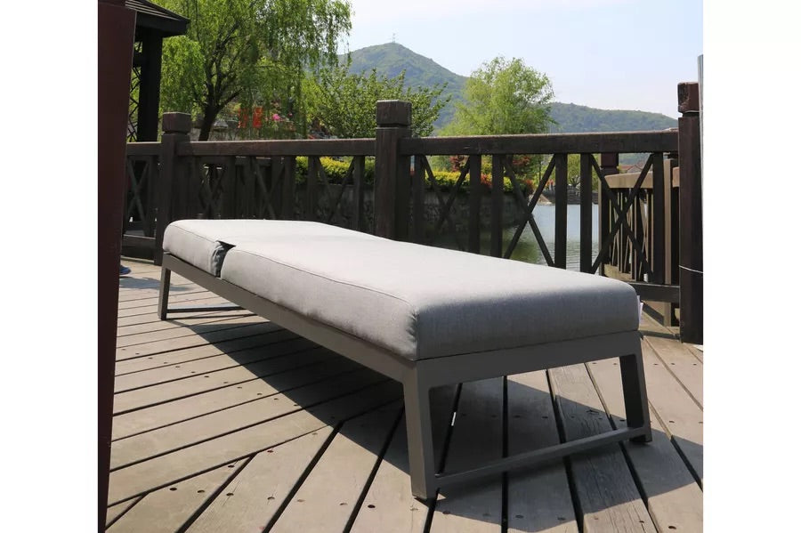 OUTFLEXX Allure Sonnenliege, flanelle, Alu/Sunbrella, 209 x 72 x 44,5 cm, verstellbare Kopfstütz99