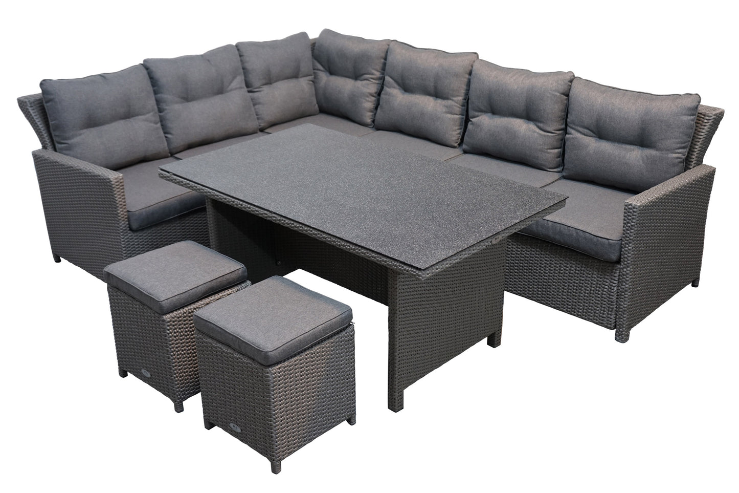 PLOß Cordoba Lounge-Set, rau-meliert, Geflecht,7-tlg U