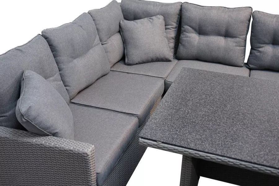 PLOß Cordoba Lounge-Set, rau-meliert, Geflecht,7-tlg U