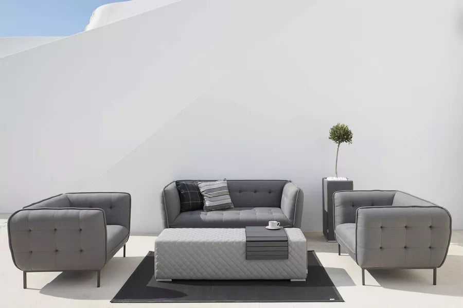 OUTFLEXX Cozy 2-Sitzer Sofa, flanelle, Alu/Sunbrella, 181 x 87 x 76 cm