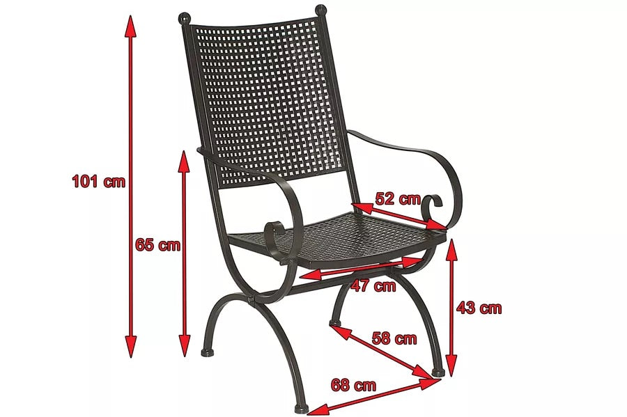 MBM Sessel Romeo Elegance, marone, Schmiedeeisen UVP 279,00€