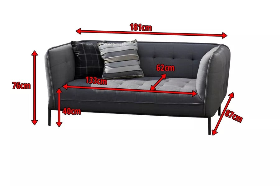 OUTFLEXX Cozy 2-Sitzer Sofa, flanelle, Alu/Sunbrella, 181 x 87 x 76 cm