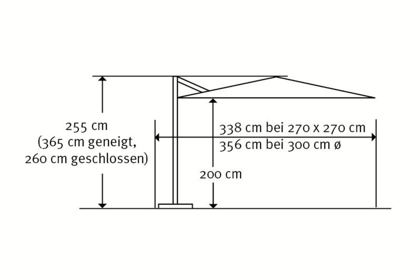 SCHNEIDER Rhodos Eco Twist Ampelschirm, natur, quadratisch, 270 x 270 cm
