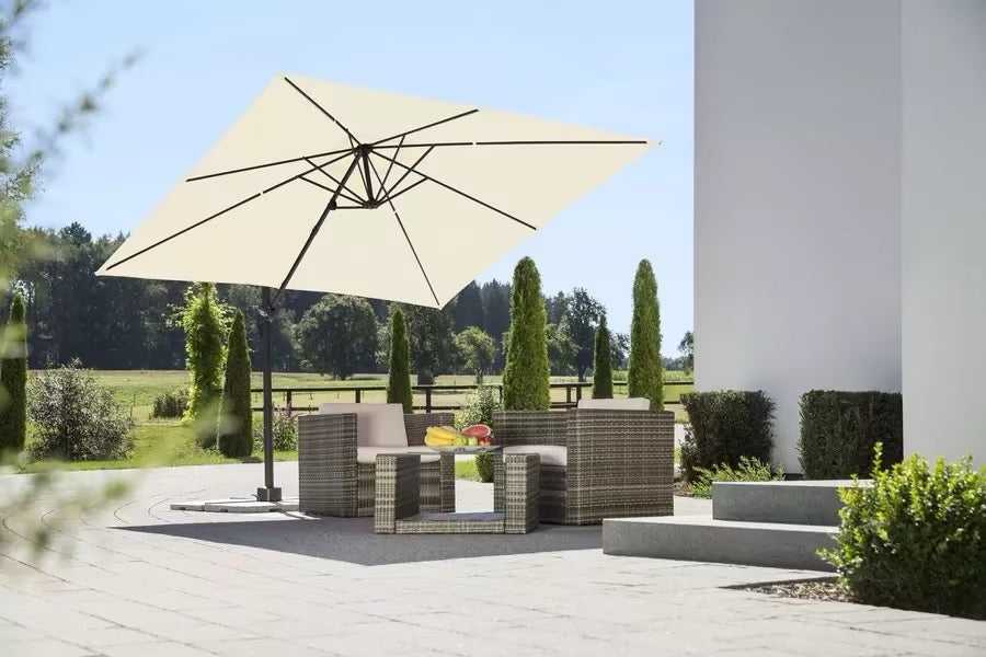 SCHNEIDER Rhodos Junior Ampelschirm, natur, quadratisch, 270 x 270 cm